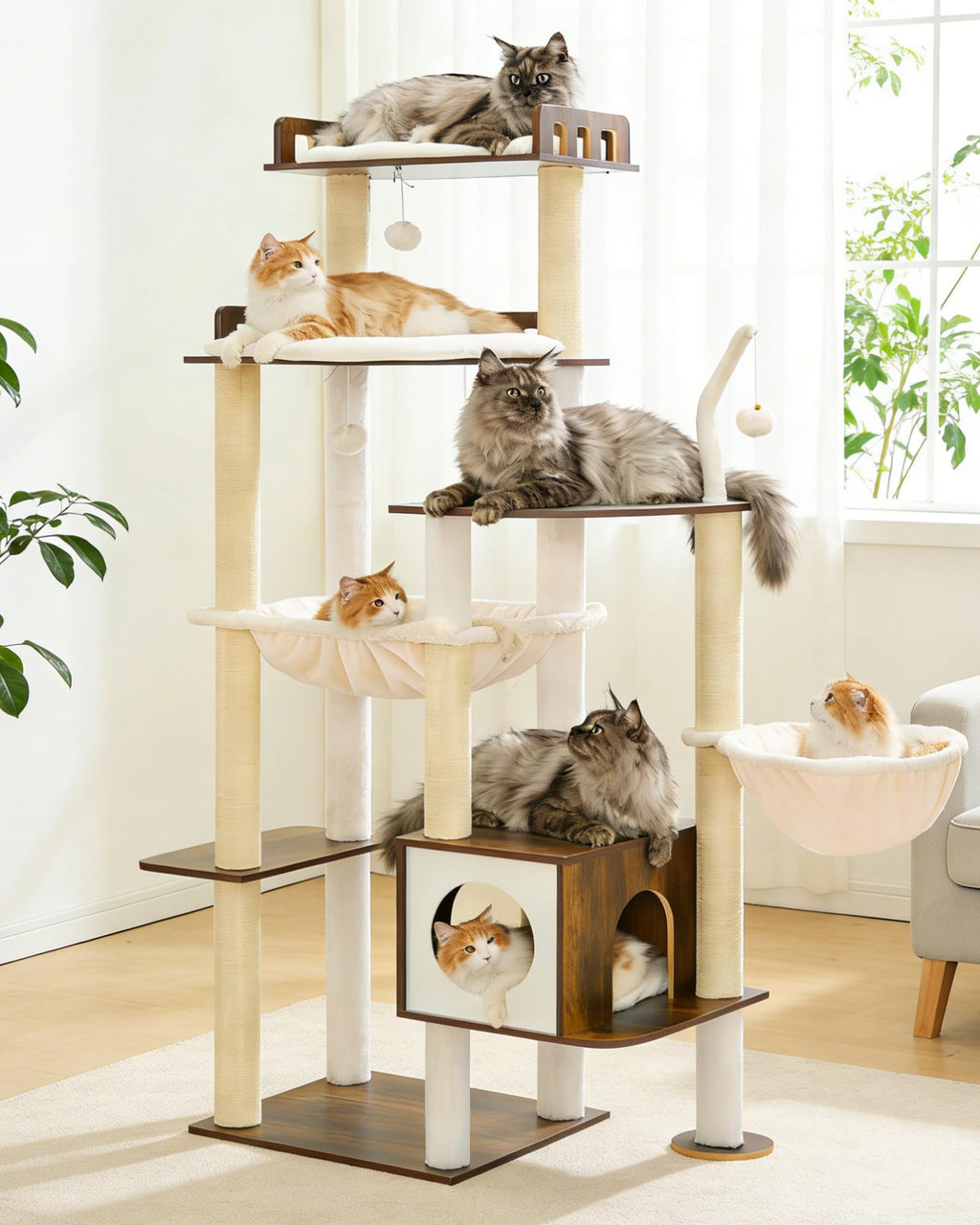 70.5" Wood Tall Cat Tree X95894