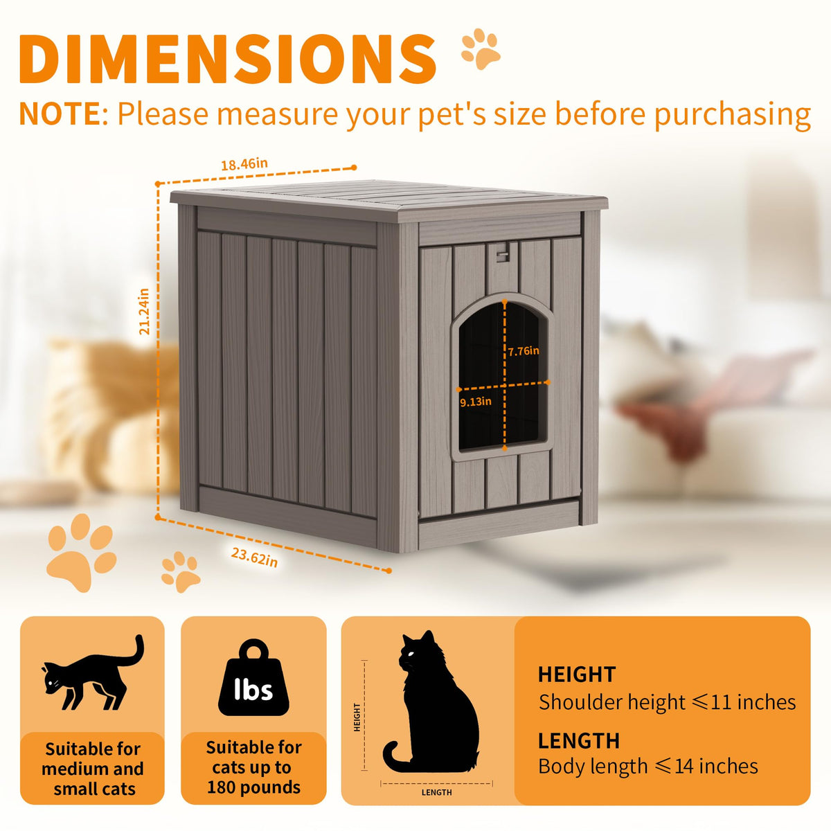 Gray Outdoor Cat House R90174