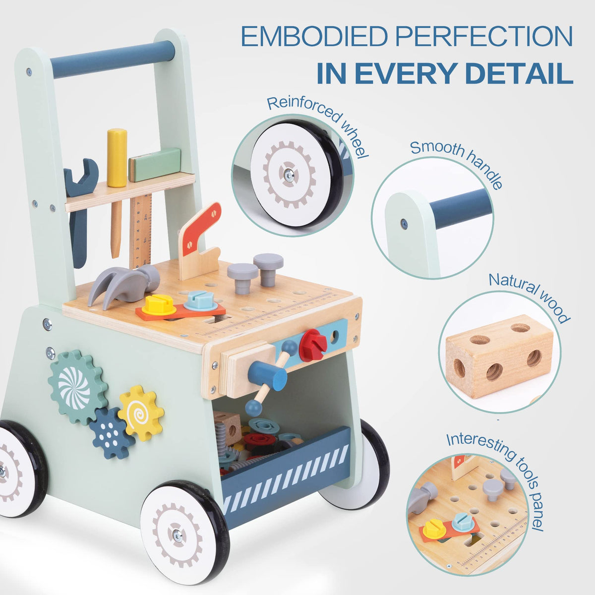Wooden Baby Walker and Tool Bench S971