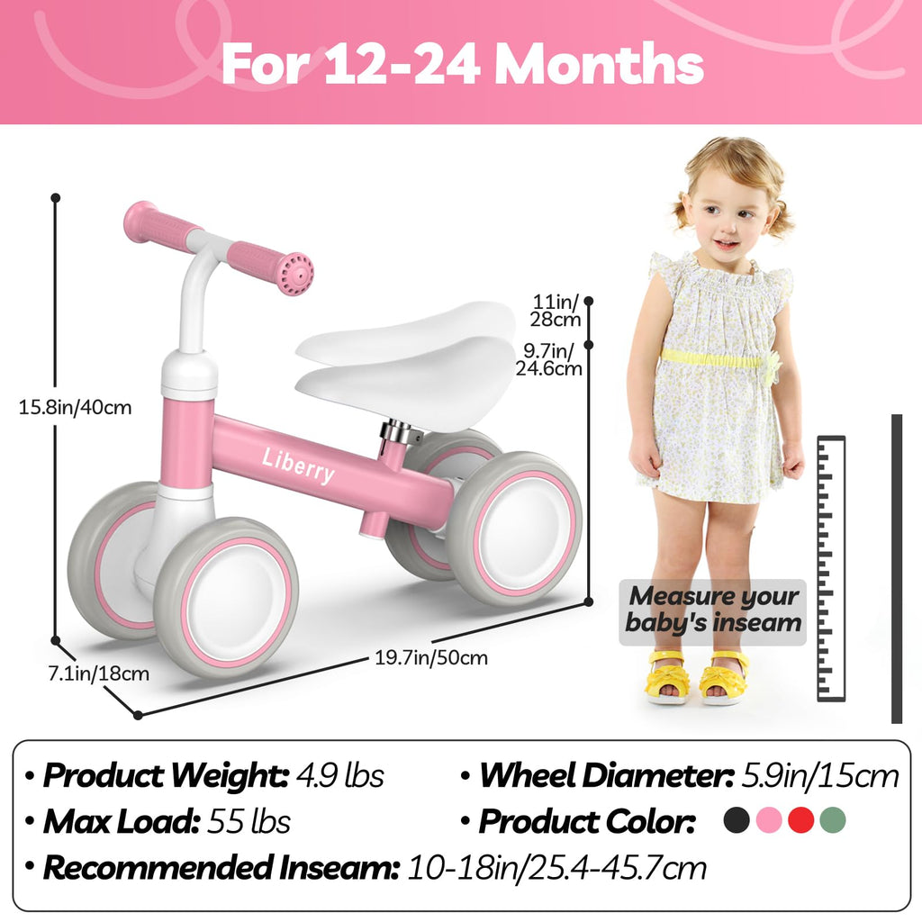 Pink Adjustable Baby Balance Bike S56934