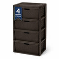 Brown 4 Drawer Plastic Storage Tower P404104