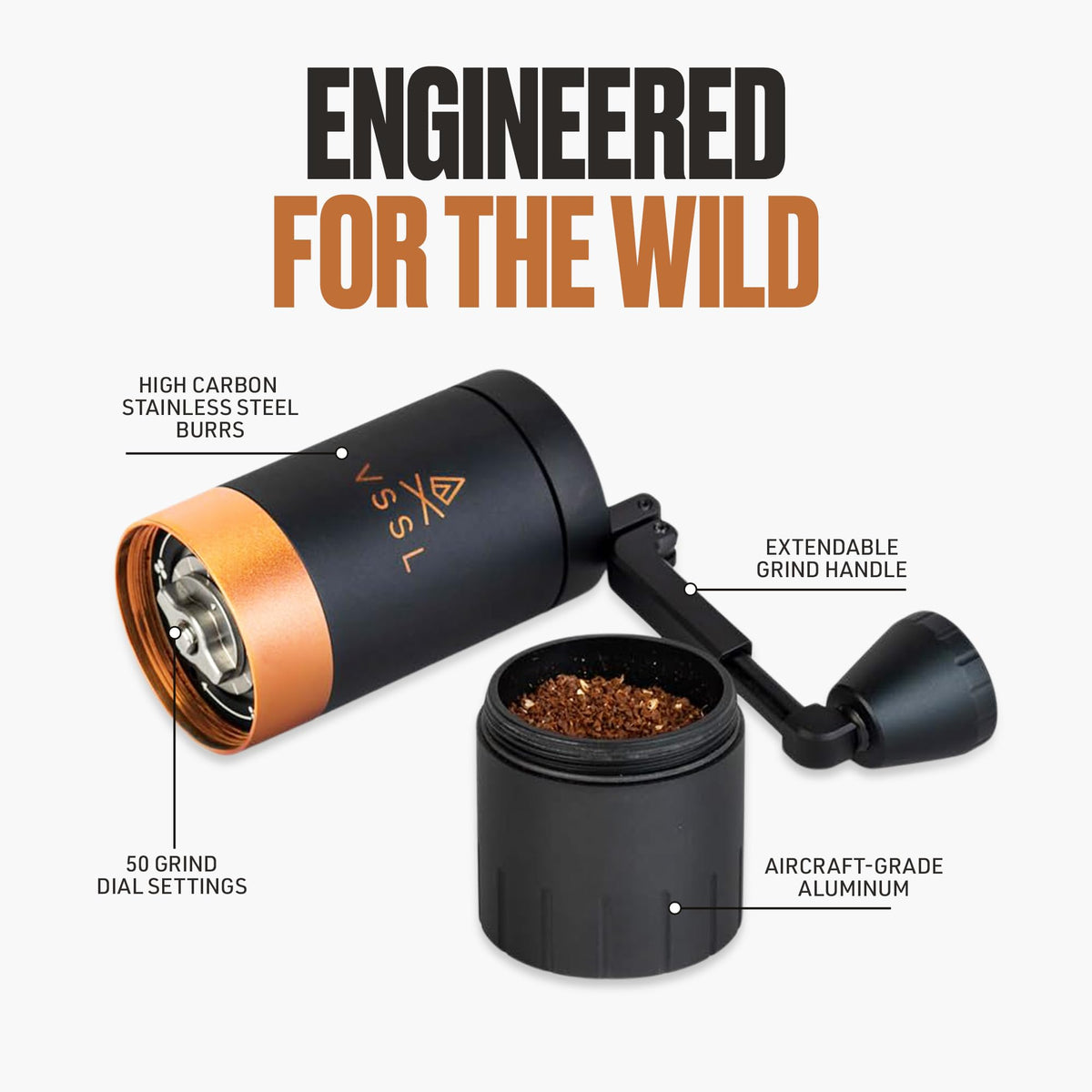 Manual Coffee Grinder with Stainless Steel Conical Burr Mill, 45 gram capacity I4638