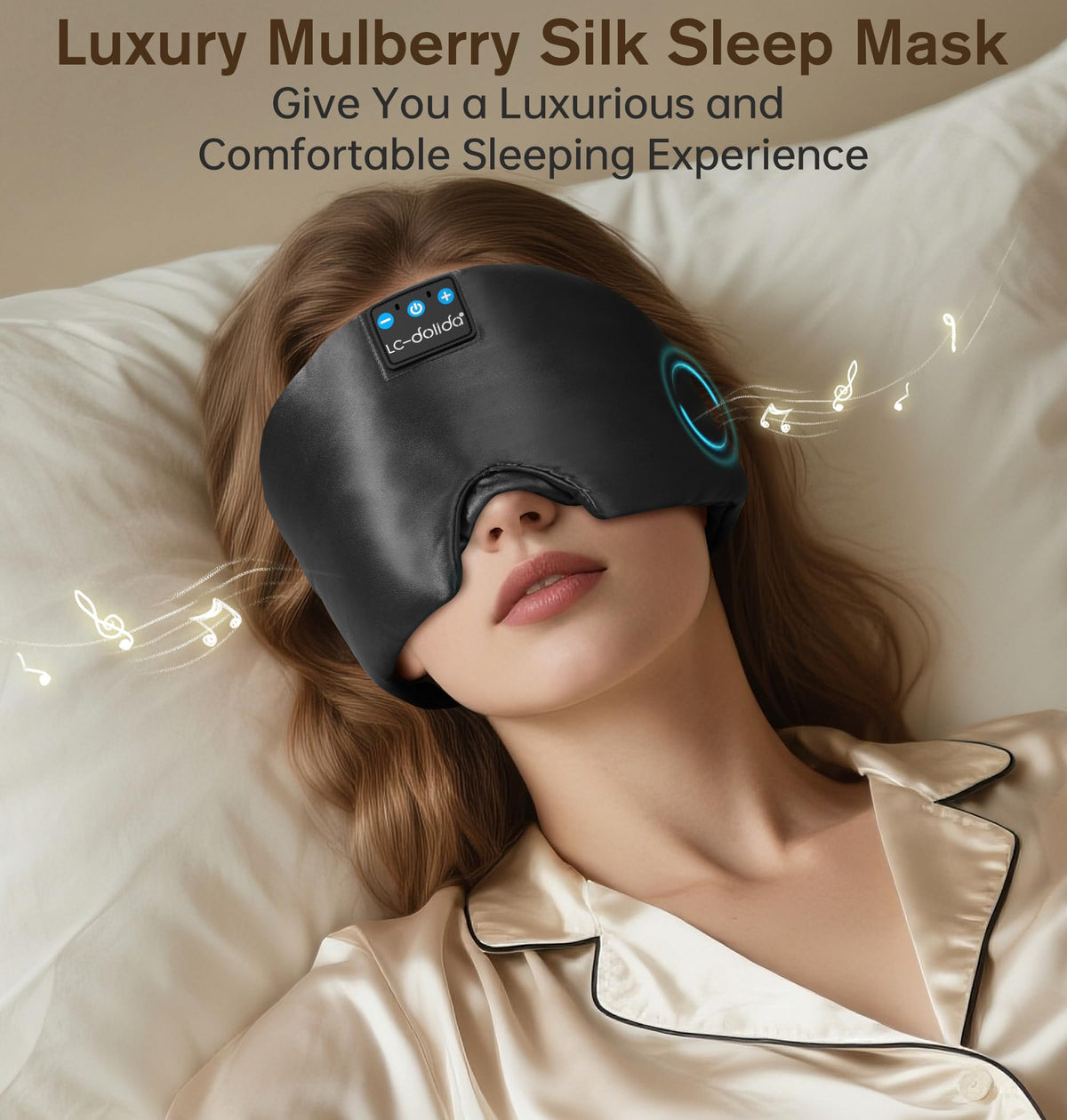Silk Soft Sleep Mask with Bluetooth Black B776