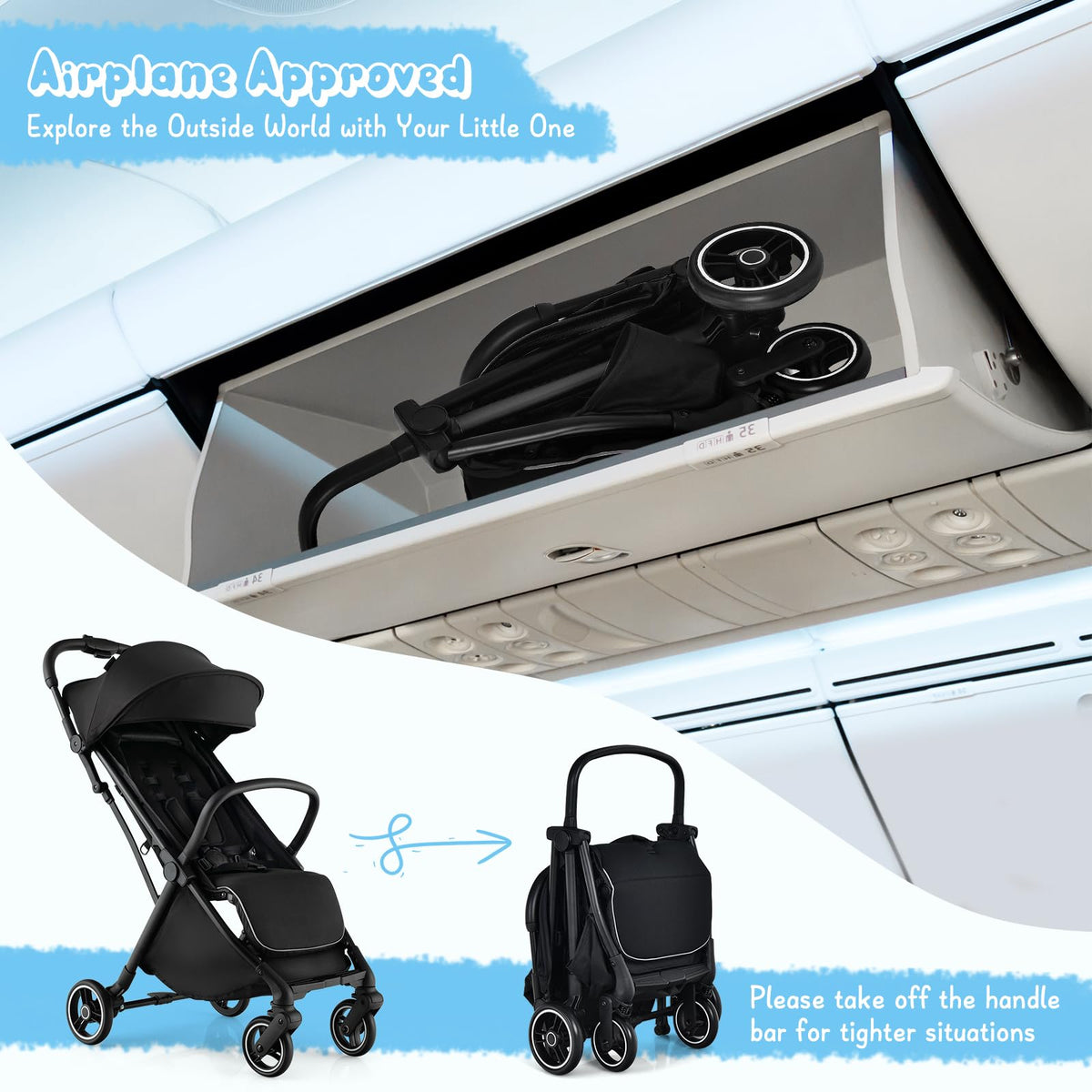 Lightweight Compact Baby Stroller with Canopy M14124
