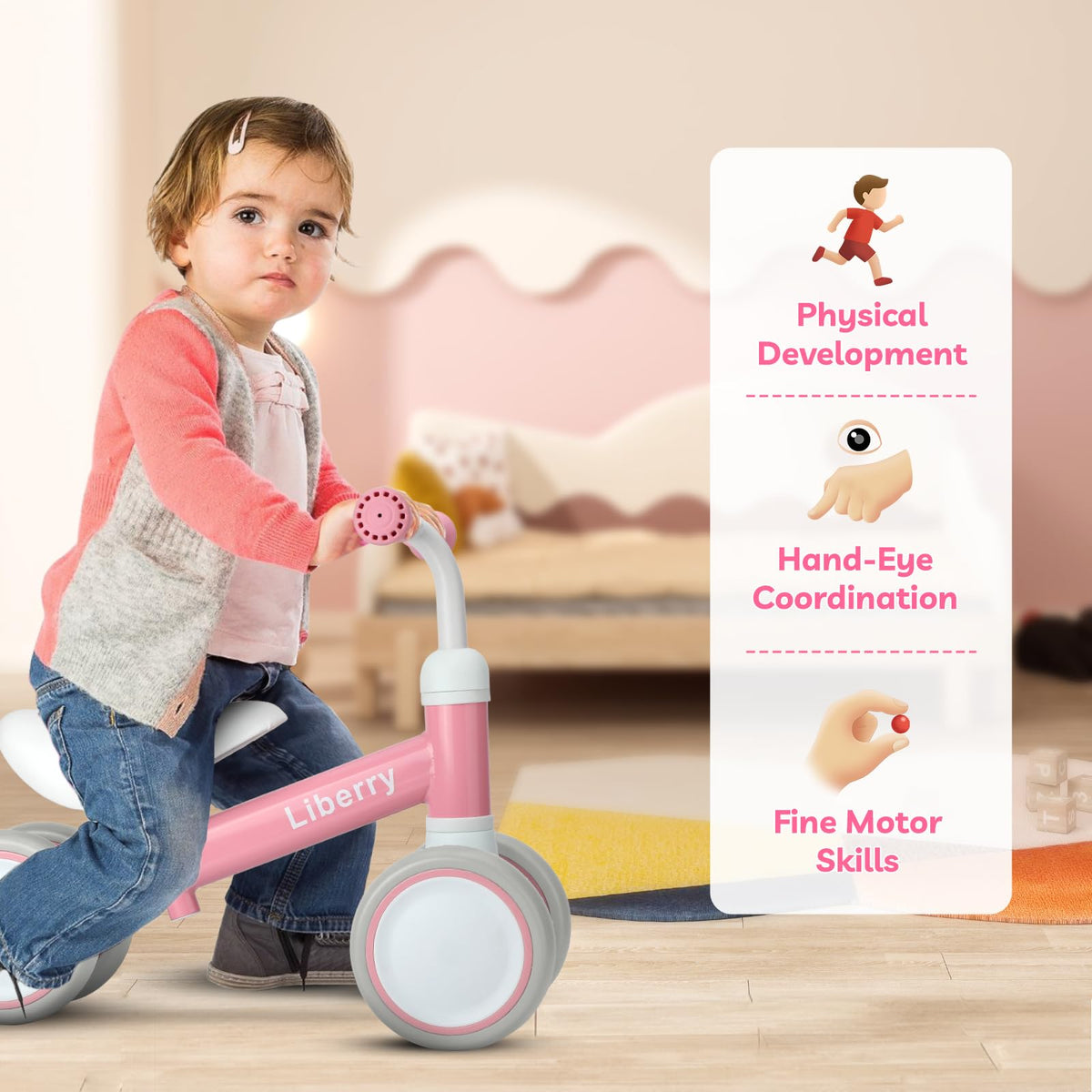 Pink Adjustable Baby Balance Bike S56934