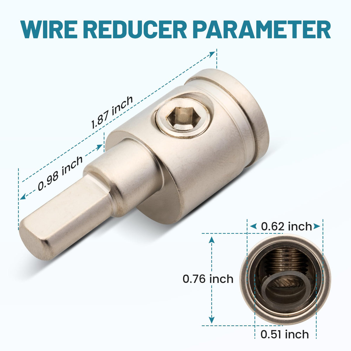0 Gauge to 4 Gauge Amp Input Reducer 4PCS Brass Wire Terminal Connectors R96203