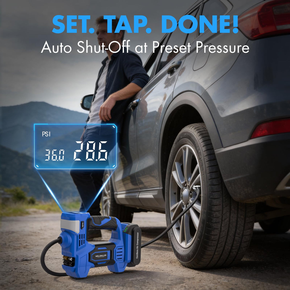 20V Cordless Portable Air Compressor 150PSI F3030