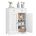 White Bathroom Storage Cabinet with Drawer and 2 Doors M79260