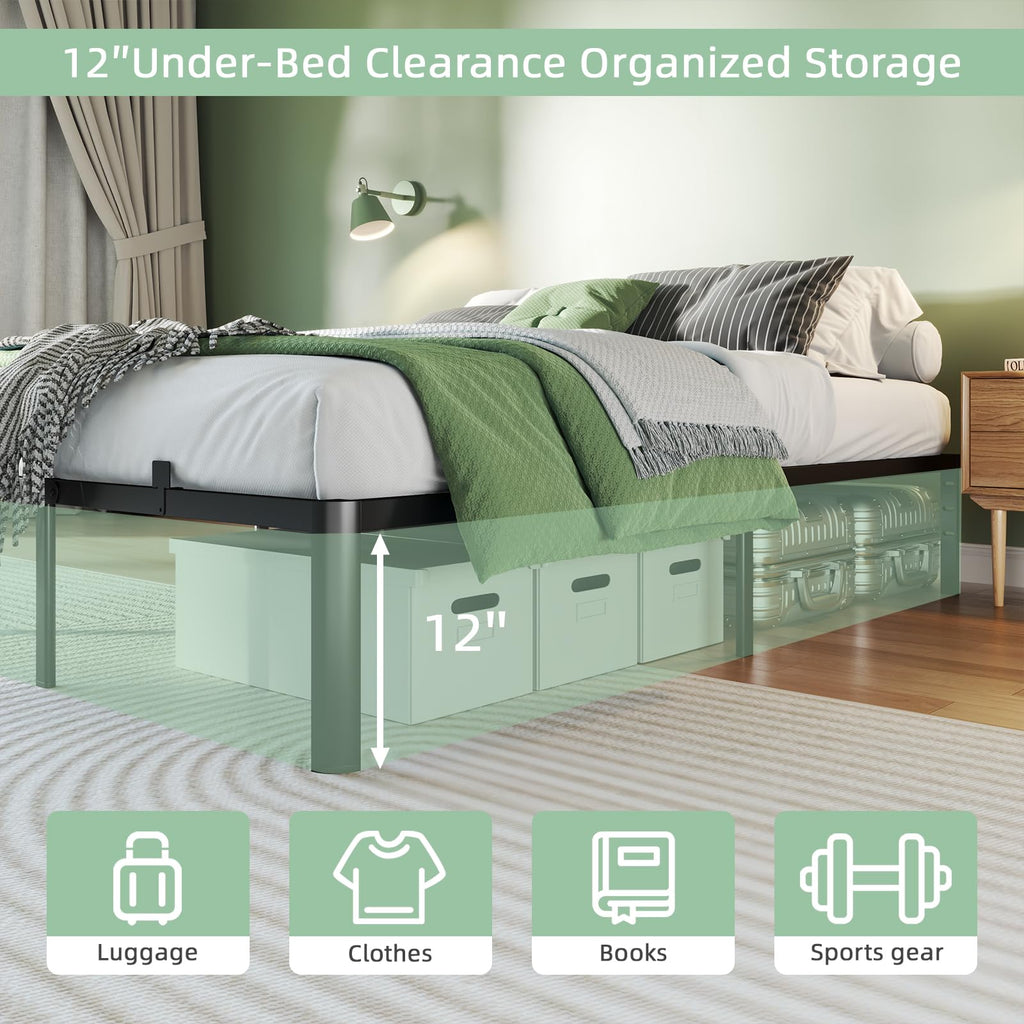 Queen 14 Inch Steel Platform Bed Frame E20725