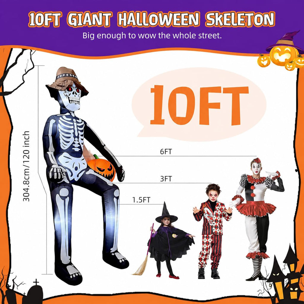 10FT Halloween Inflatable Skeleton J9312