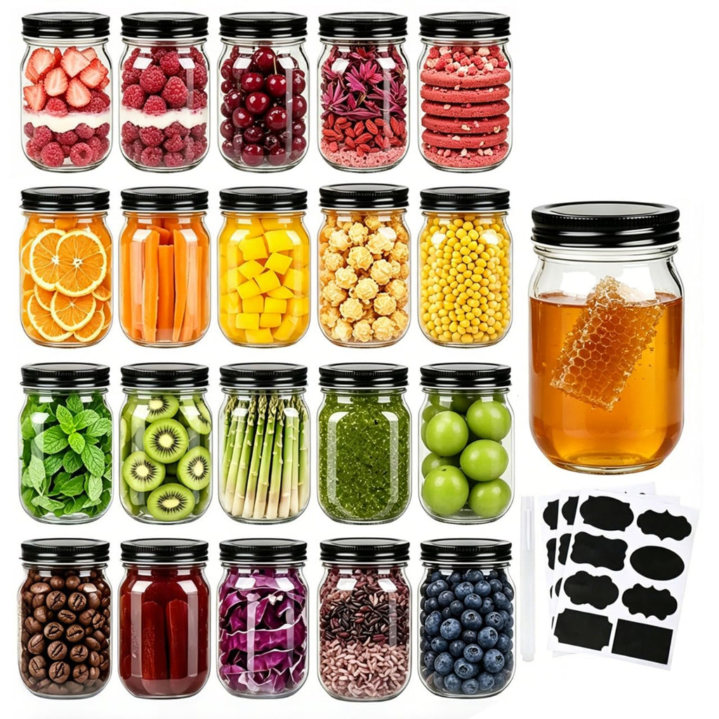 20 Pack Glass Jars With Lids 12 oz R168724