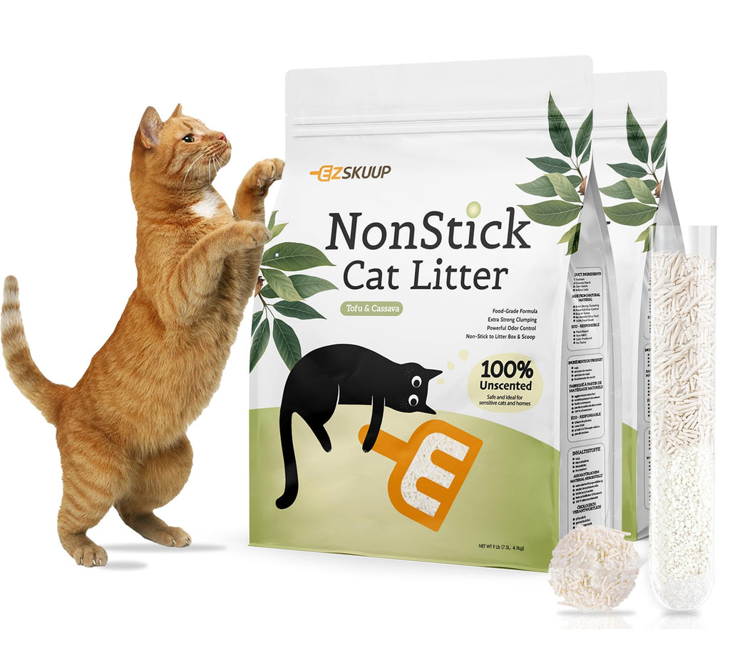 Non-Stick Ultra Clumping Tapioca Tofu Cat Litter, 9 lb X 2 Pack X87919
