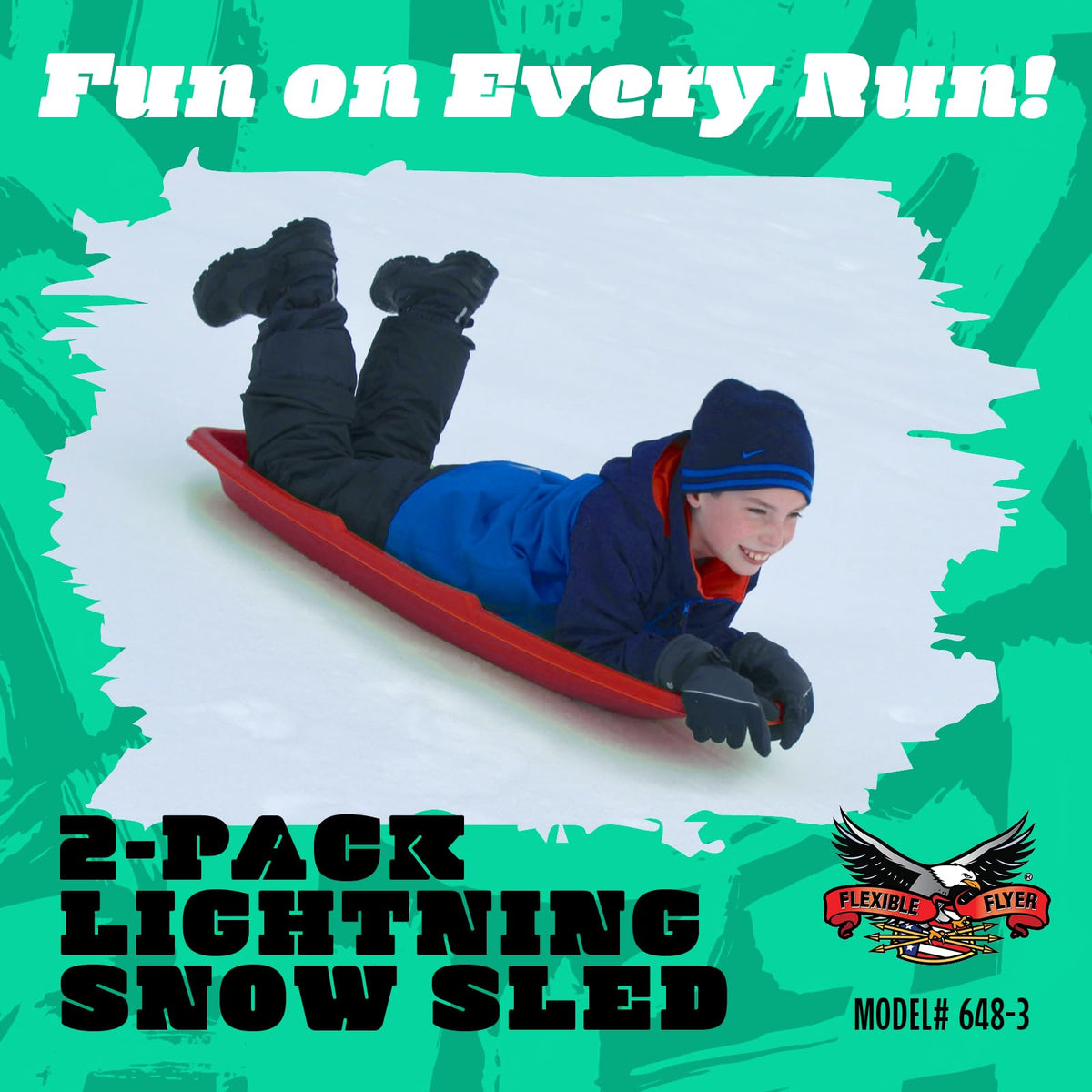 Red 48 Inch Plastic Toboggan Snow Sled W881