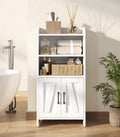 White Small Bathroom Storage Cabinet with 2 Doors and Shelves R692