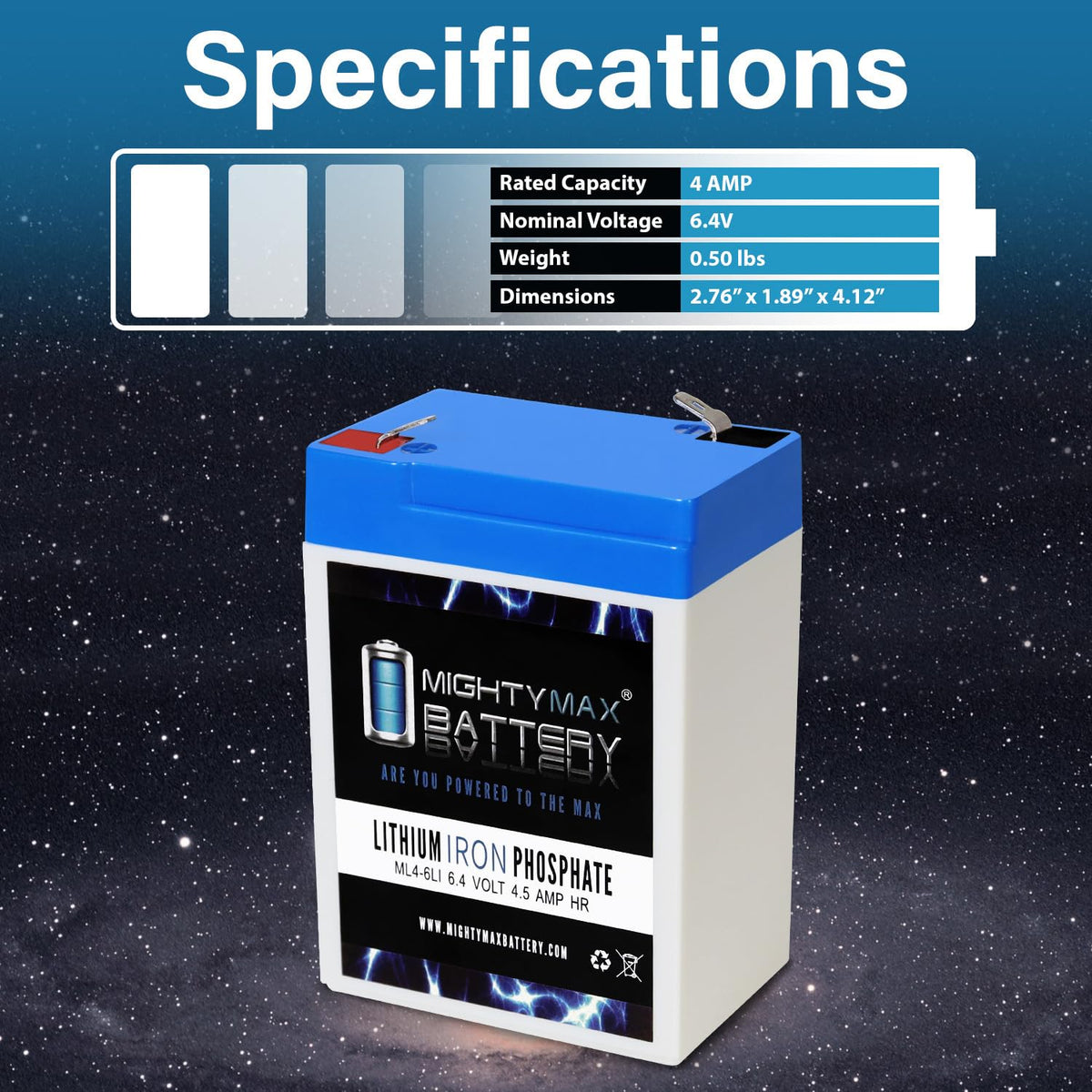 6V 4.5AH Lithium Replacement Battery P94950