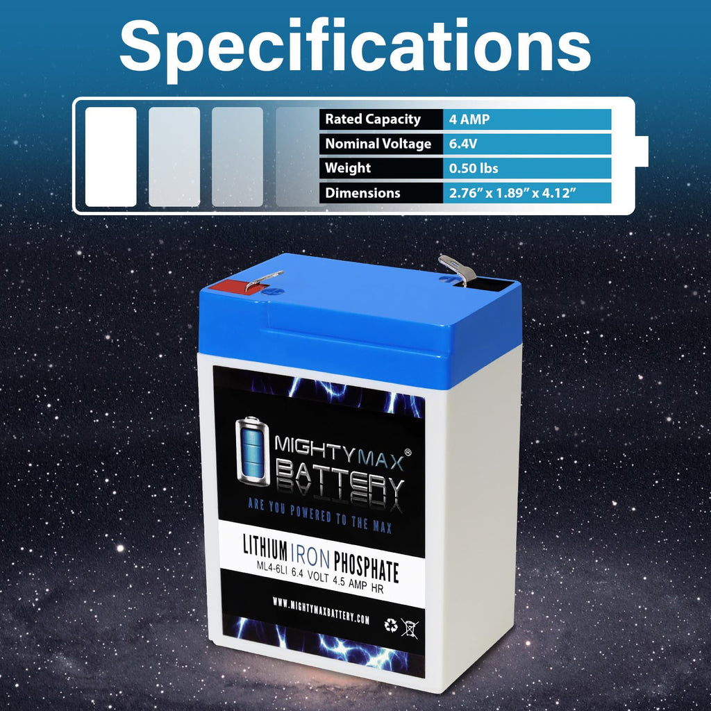 6V 4.5AH Lithium Replacement Battery W699