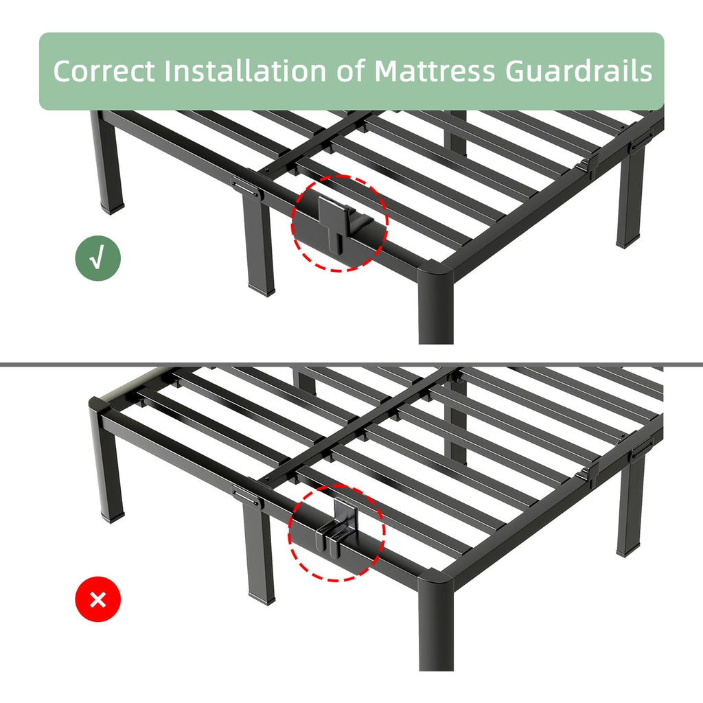 Queen 14 Inch Steel Platform Bed Frame E20725