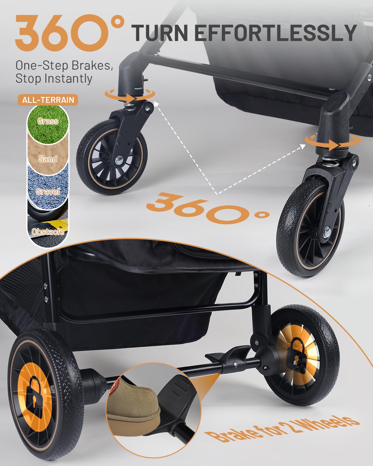 Foldable Ventilated Dog Stroller with Canopy C670