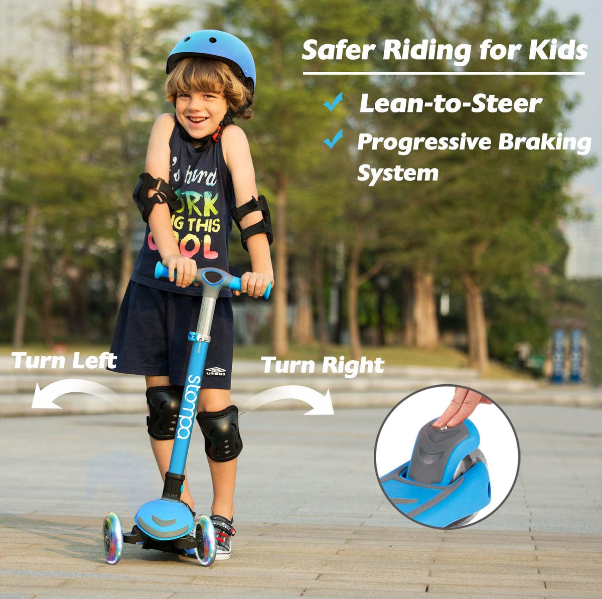 2-in-1 Light Up 3 Wheel Toddler Scooter with Seat E266824