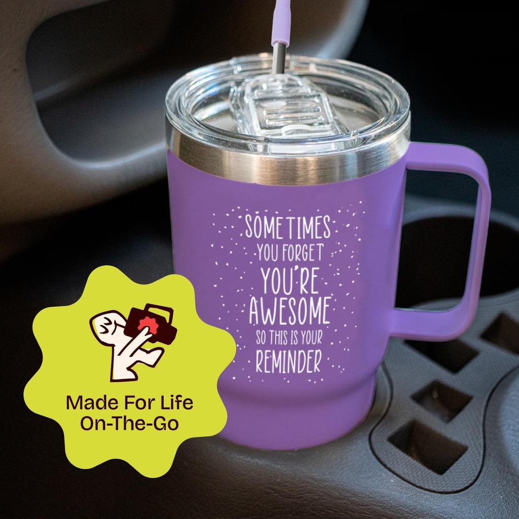 20 Ounce Vacuum Insulated Tumbler With Handle Purple G8149