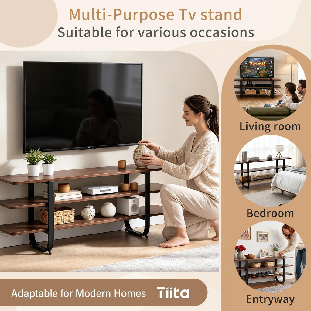 Walnut 3-Tier TV Stand Z16240