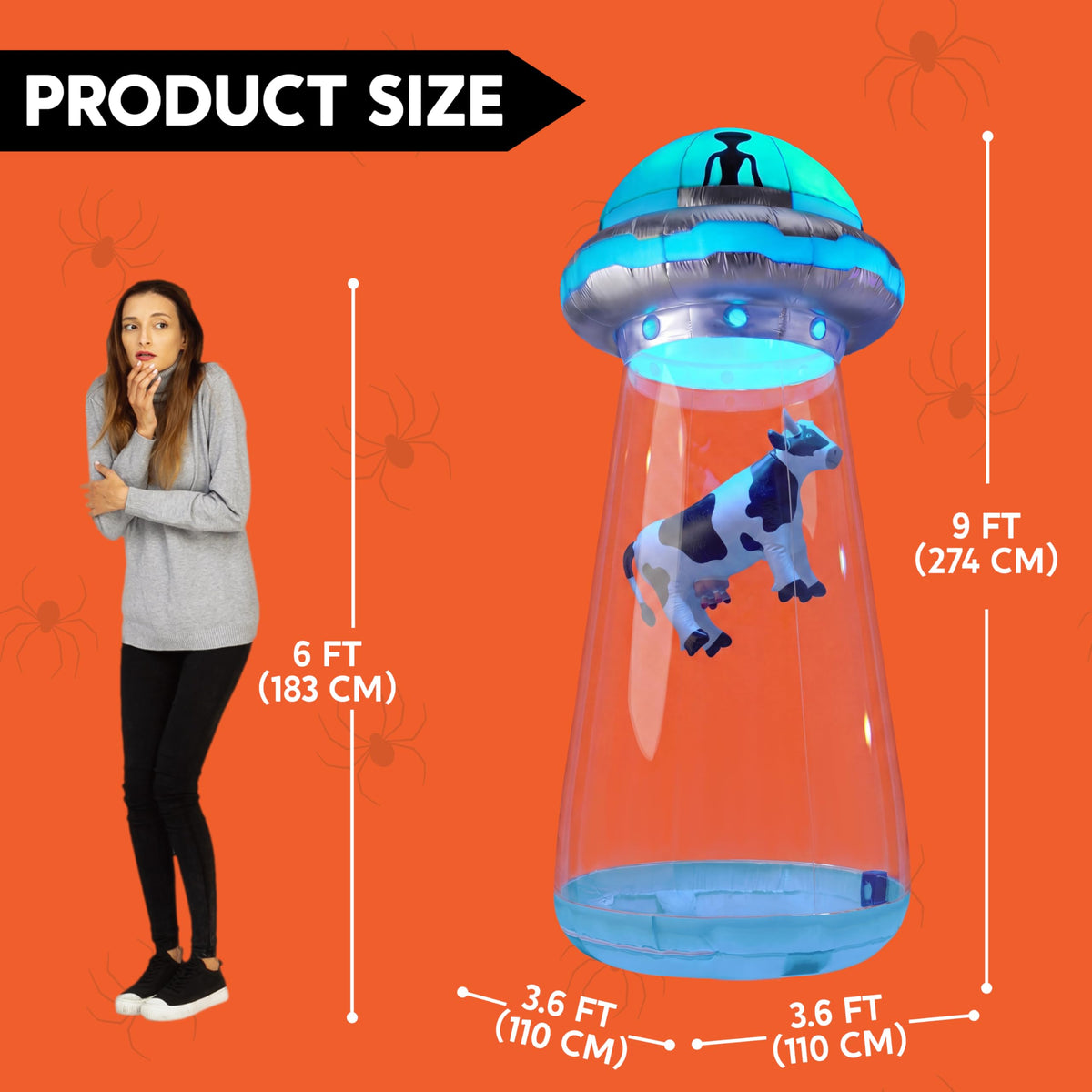9 FT Tall Inflatable UFO Outdoor Decoration with LEDs U4718