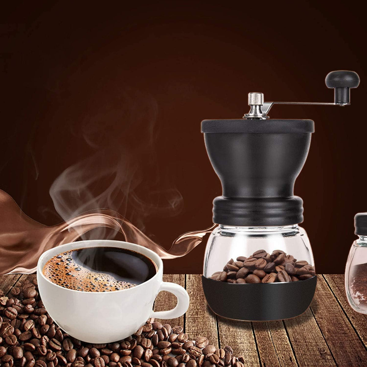 Manual Coffee Grinder with Ceramic Burr and 2 Glass Jars A79914