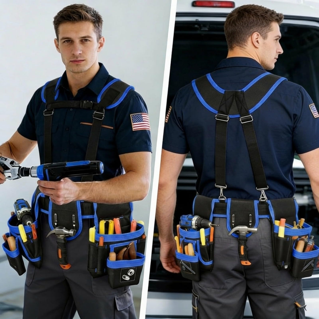 Heavy Duty Magnetic Tool Belt with Suspenders E585083