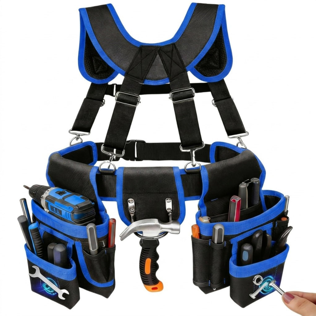 Heavy Duty Magnetic Tool Belt with Suspenders E585083