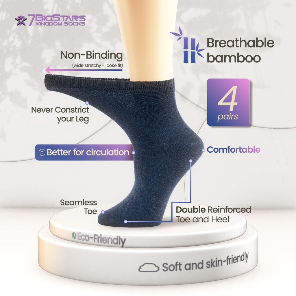 Viscose Bamboo Diabetic Socks 4 Pack J685