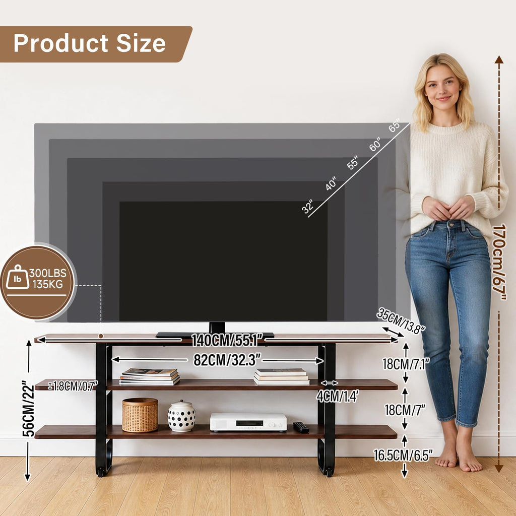 Walnut 3-Tier TV Stand Z16240