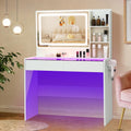 White Makeup Vanity Desk with LED Mirror V3988