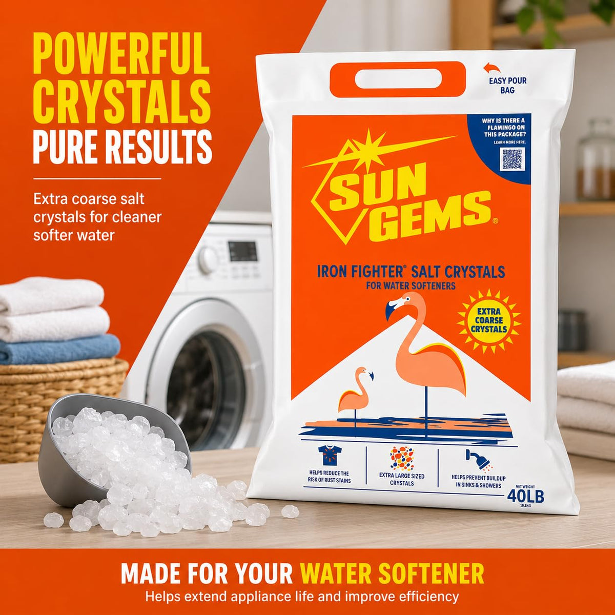 Water Softener Salt Crystals 40 lb 2 Pack T228756
