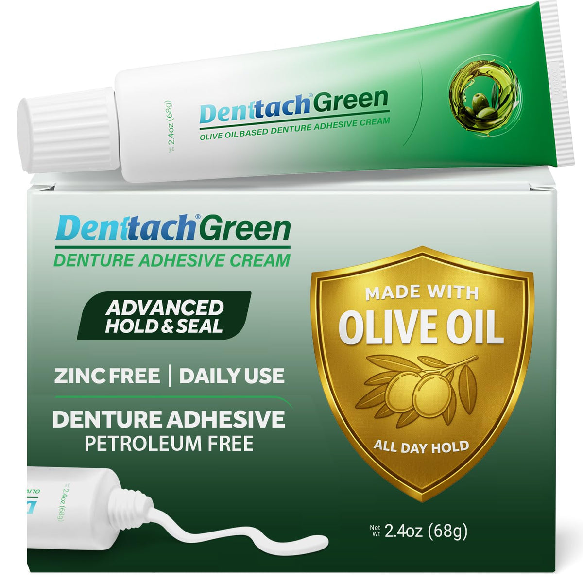 Green Petroleum Free Olive Oil Based Denture Adhesive 2.4 Ounce L80163