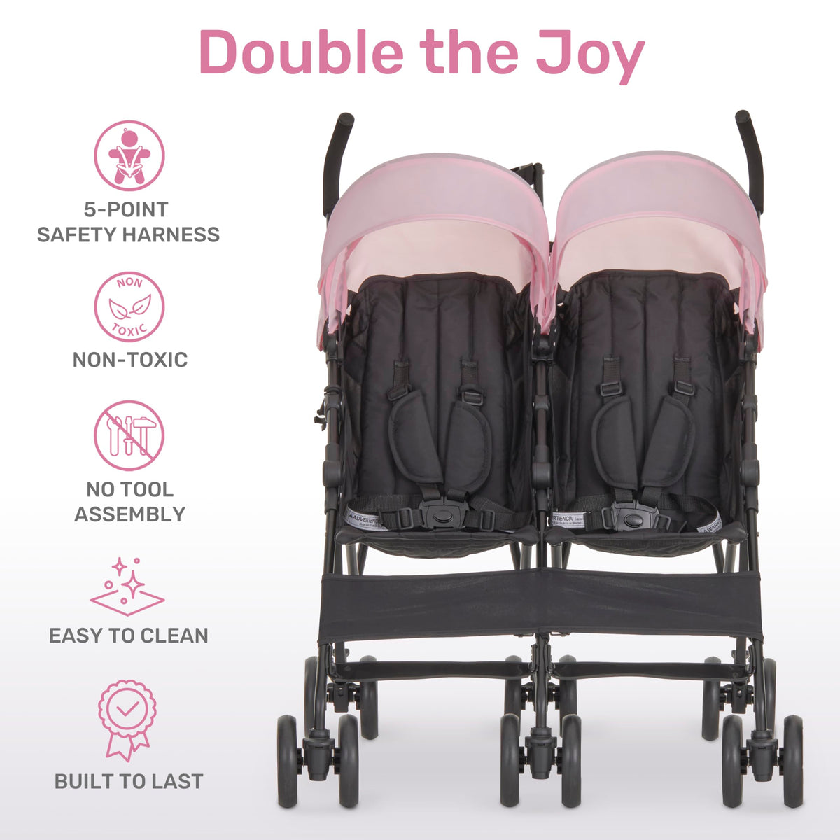Pink Umbrella Stroller with Adjustable Canopy U152310