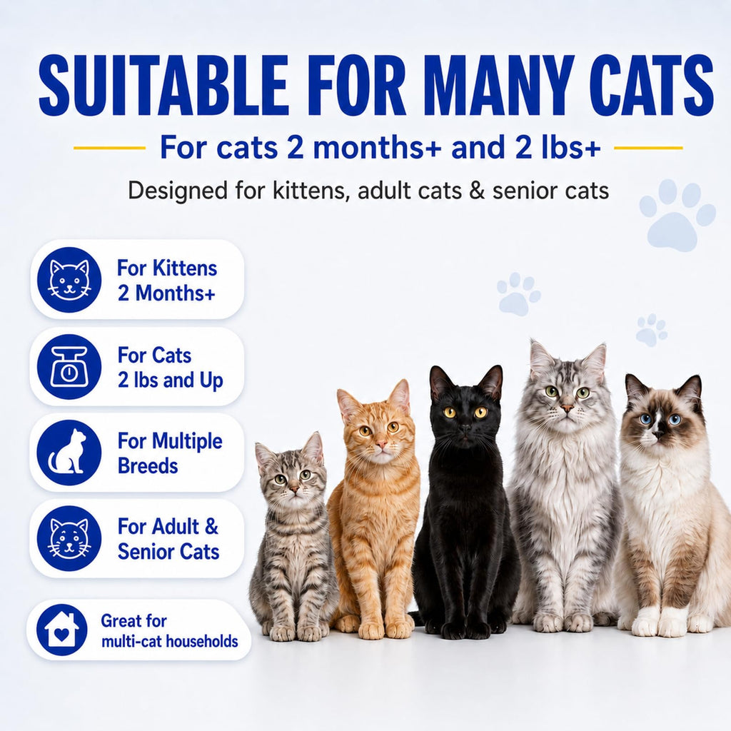 Cat Dewormer Tablets for Tapeworms, Roundworms and Hookworms W1790