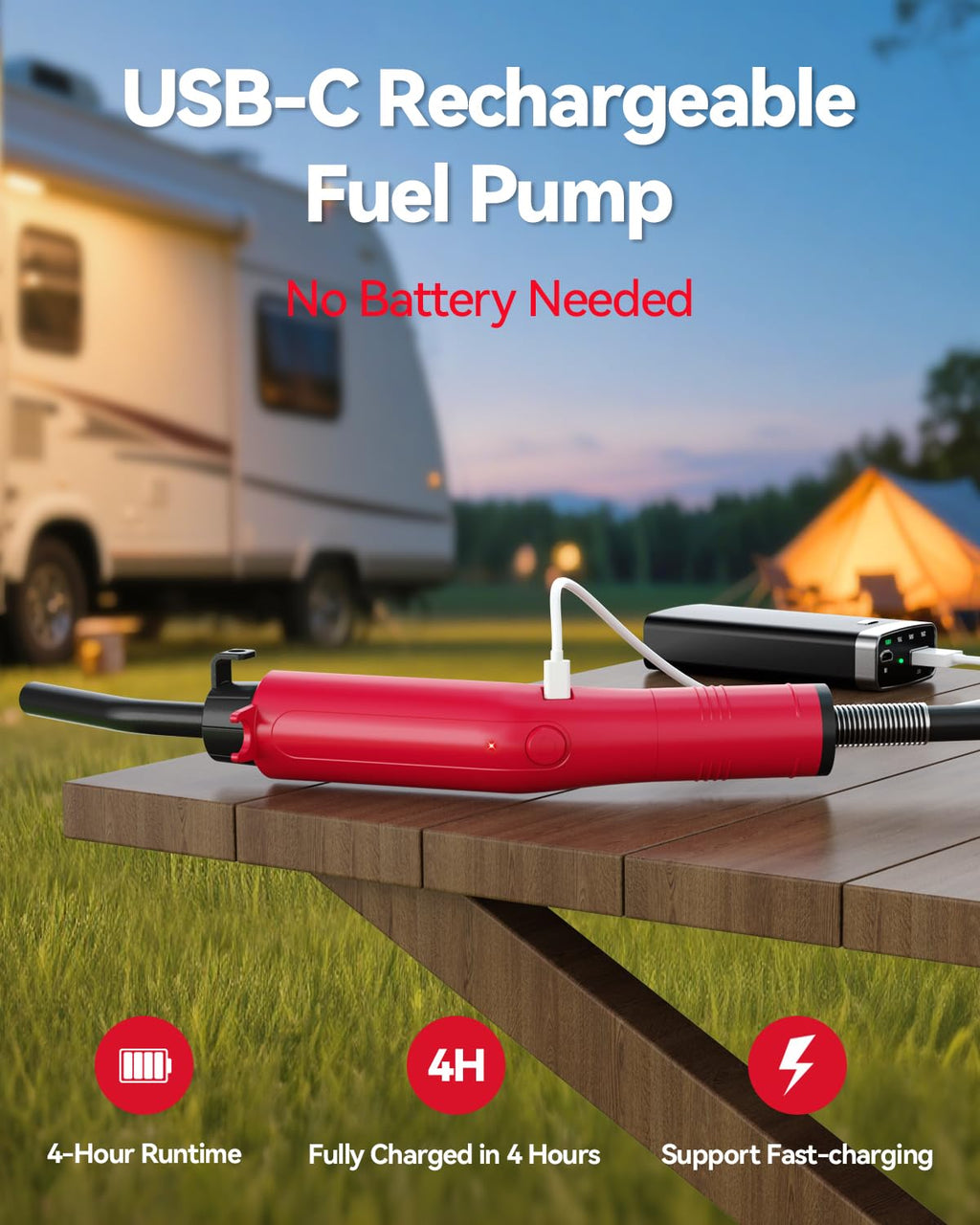 3GPM USB Rechargeable Electric Siphon Pump N2721