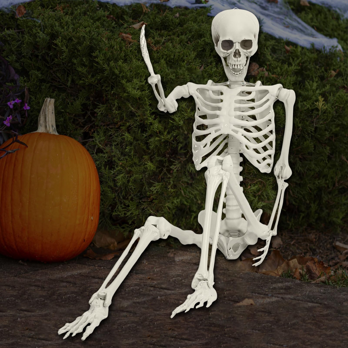 5.4ft Poseable Life Size Skeleton with Movable Joints P345883