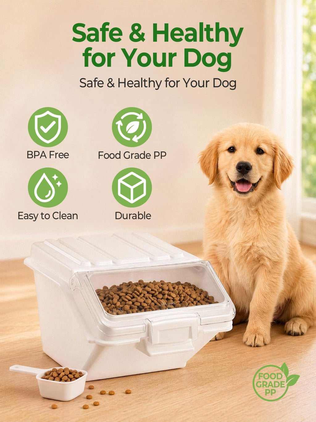 3 Pack Dog Food Storage Container with Scoop T379986