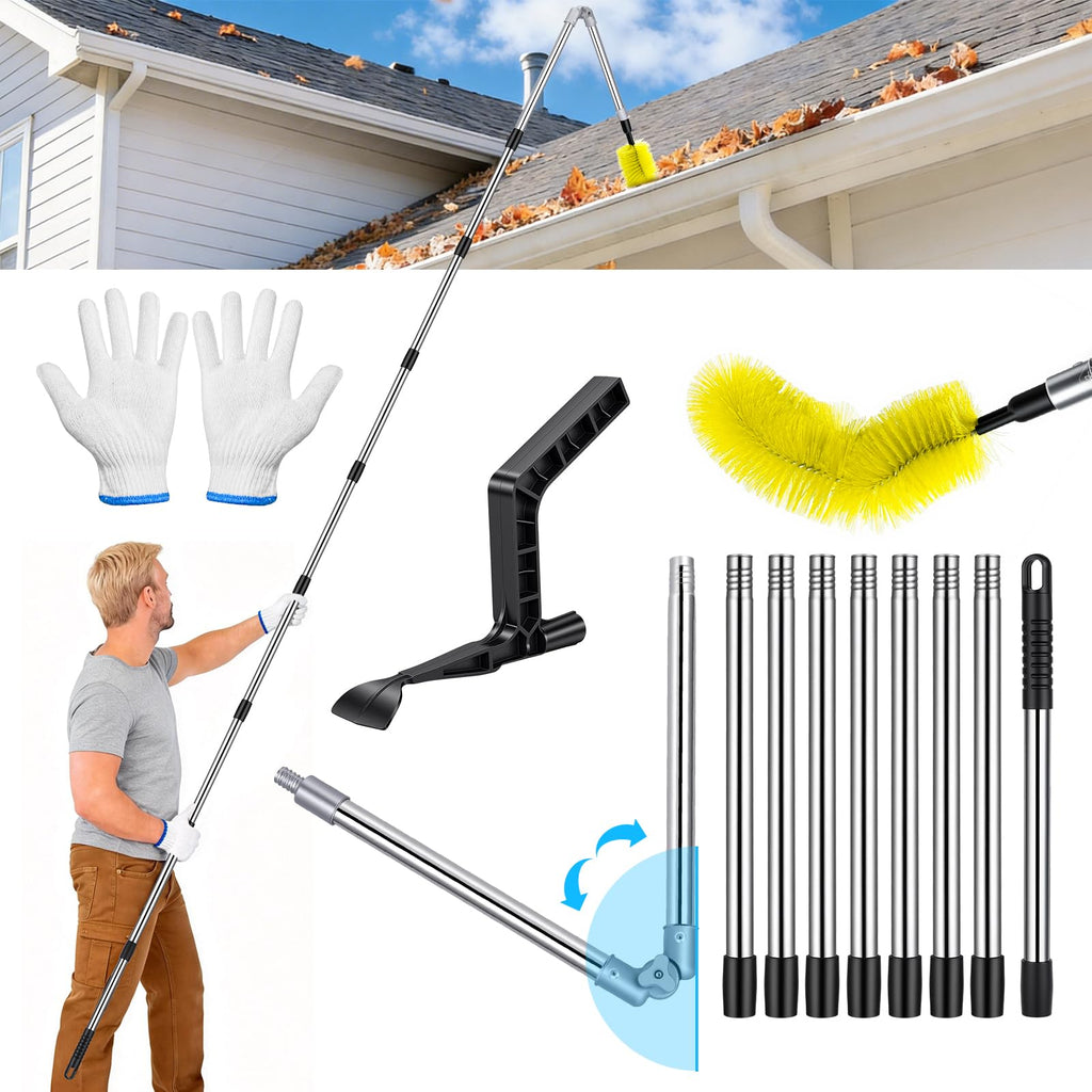 13FT Adjustable Gutter Cleaning Brush Kit with Shovel L78198