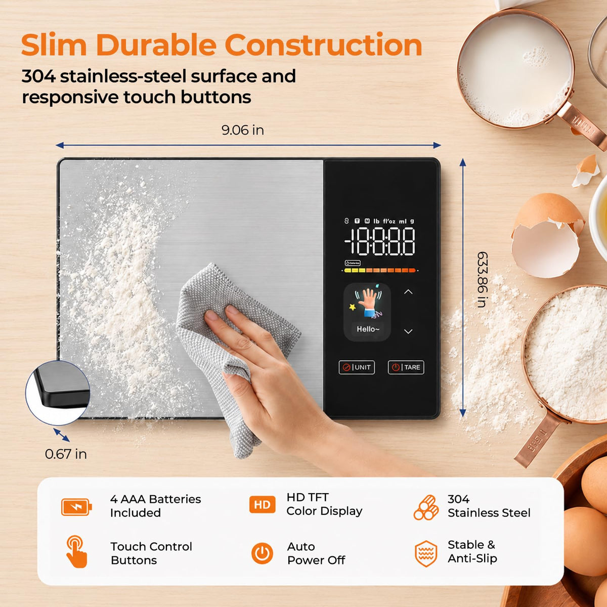 11lb Stainless Steel Digital Kitchen Scale E923