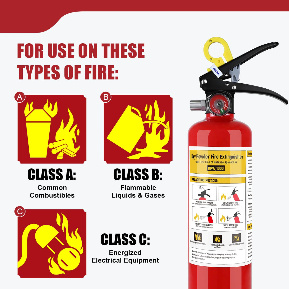 2.5 lb ABC Dry Chemical Fire Extinguishers B182514
