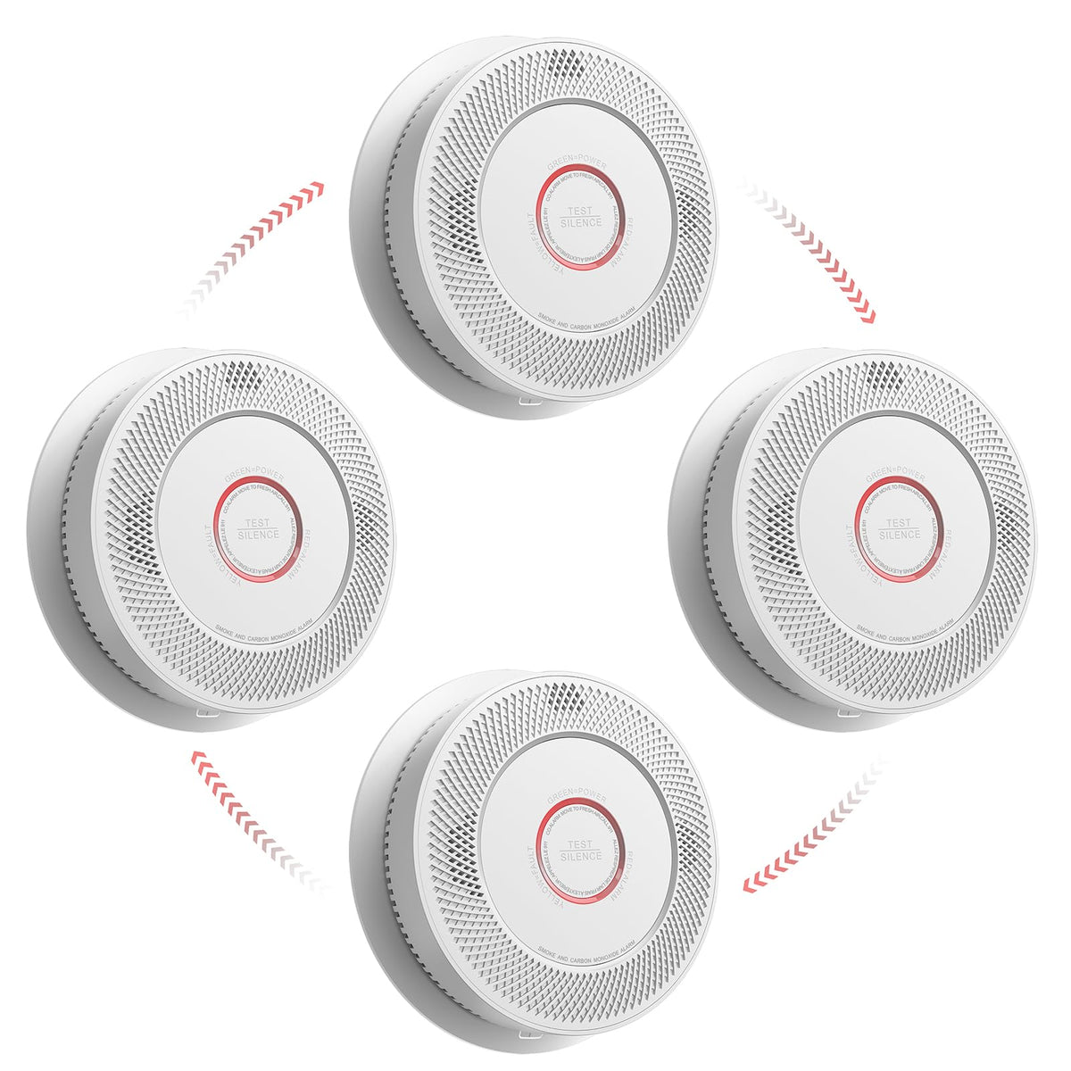 Smoke and Carbon Monoxide Detector 10-Year Battery 4 Pack B321