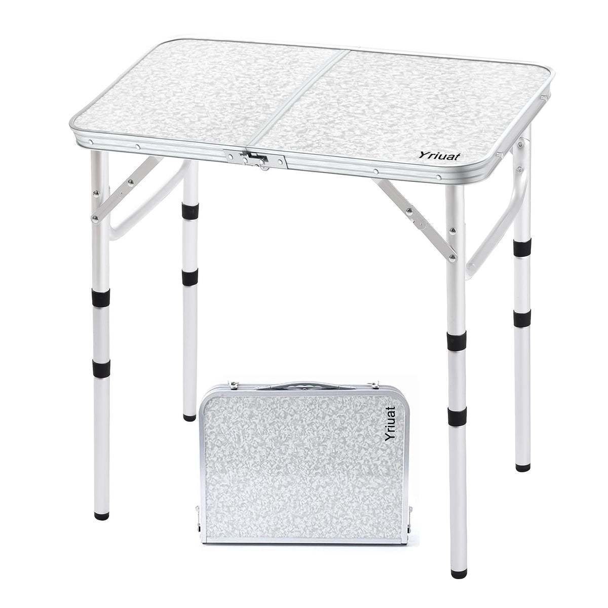 Folding Camping Table, Adjustable Height Portable Picnic Table, 24"x 16" B17820