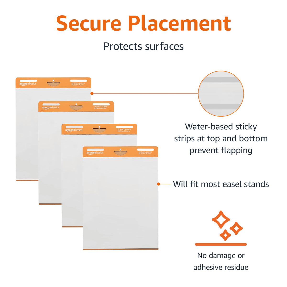 Sticky Easel Pads 25 x 30 Inch White 4-Pack S66047