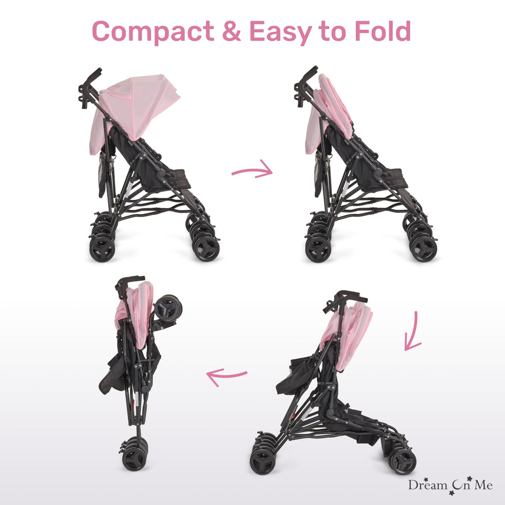 Pink Umbrella Stroller with Adjustable Canopy U152310