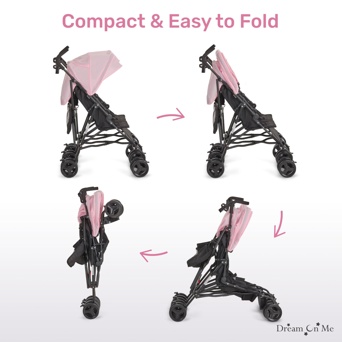 Pink Umbrella Stroller with Adjustable Canopy U152310