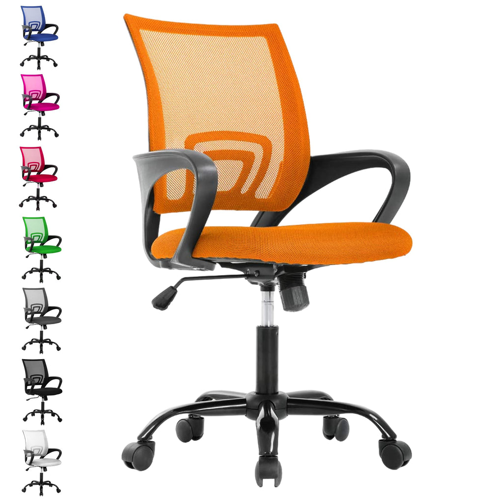 Orange Adjustable Mesh Office Chair with Lumbar Support N617557