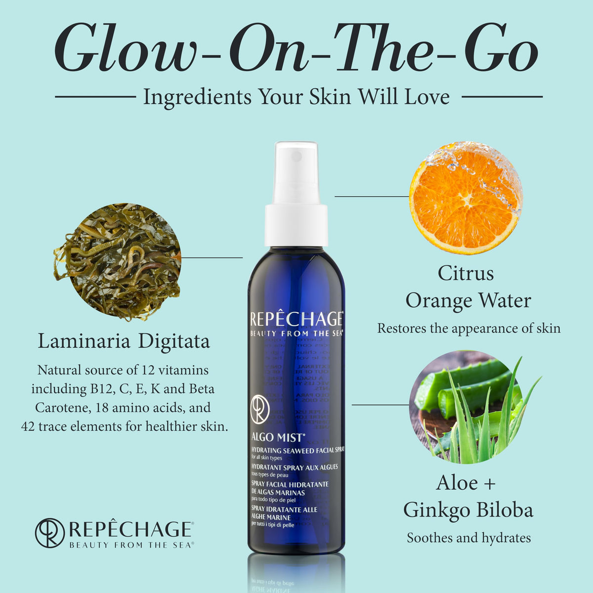 Hydrating Seaweed Facial Spray with Aloe and Vitamin C, 6 fl oz F10791