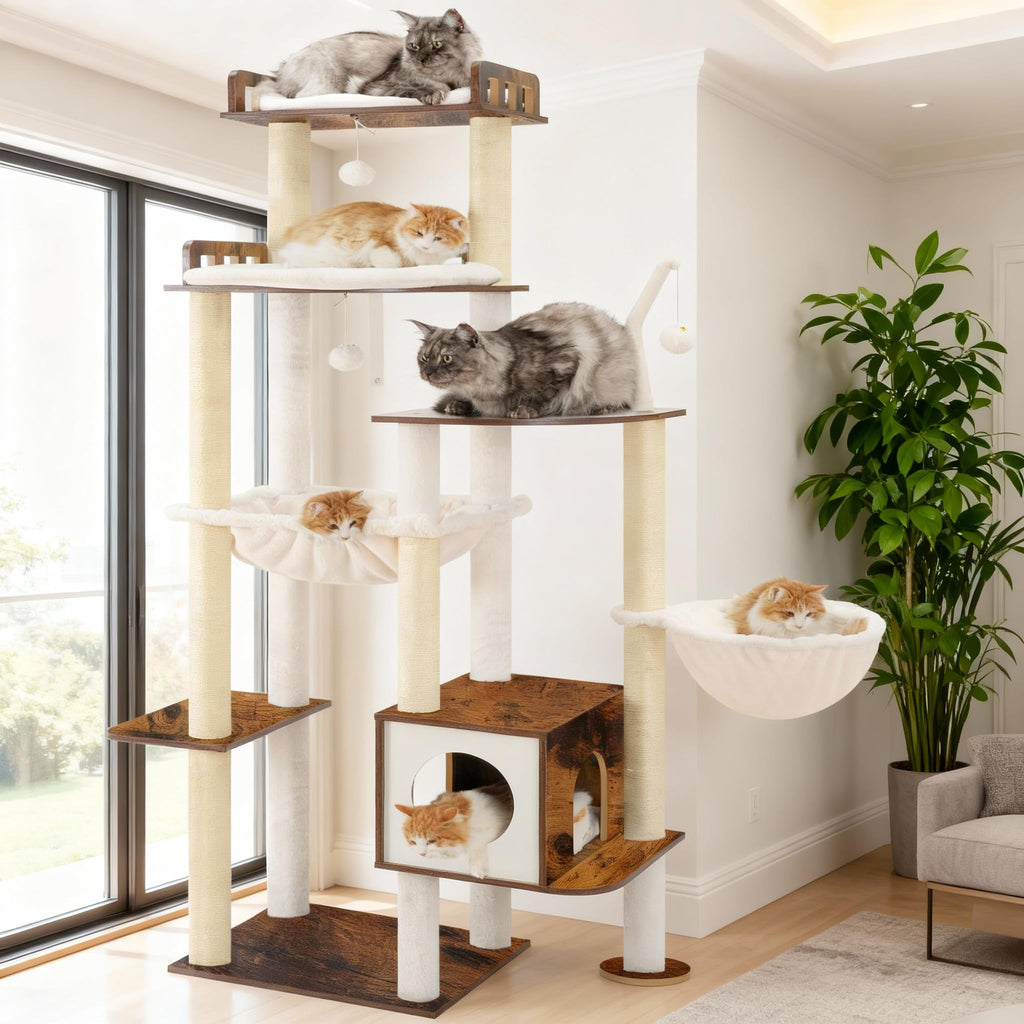 70.5" Wood Tall Cat Tree X95894
